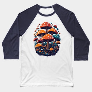 Colorful cartoon mushrooms Baseball T-Shirt